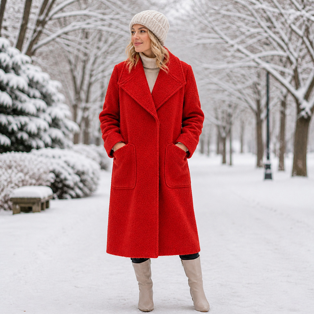 Bernardo Coat Womens Small Burnt Orange Wool Blend Snap Front Pockets Mid Length
